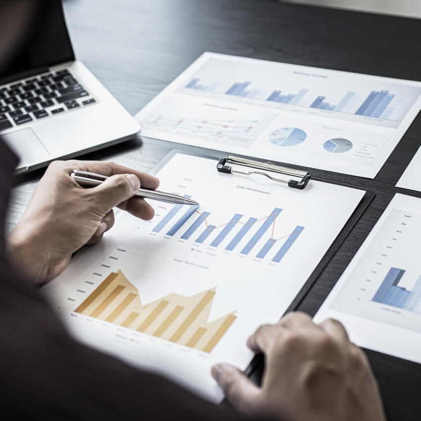 rental market analysis papers with data on desk